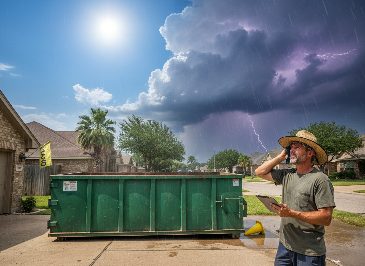 Scheduling Dumpster Rentals Around Plano Summer Heat and Storms